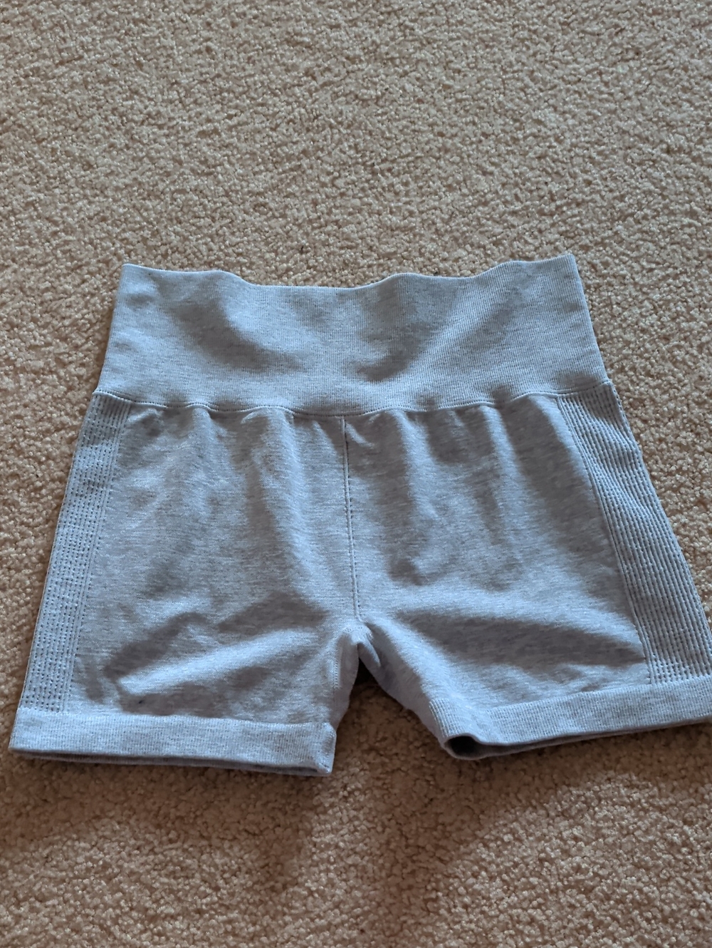 Forever 21 Light Gray High-Waist Bike Shorts